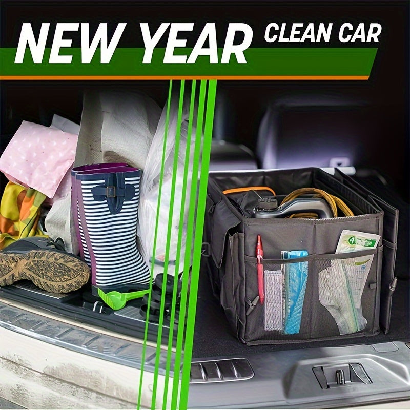 Car Trunk Storage Box Organizer, Durable Plastic, Large Capacity