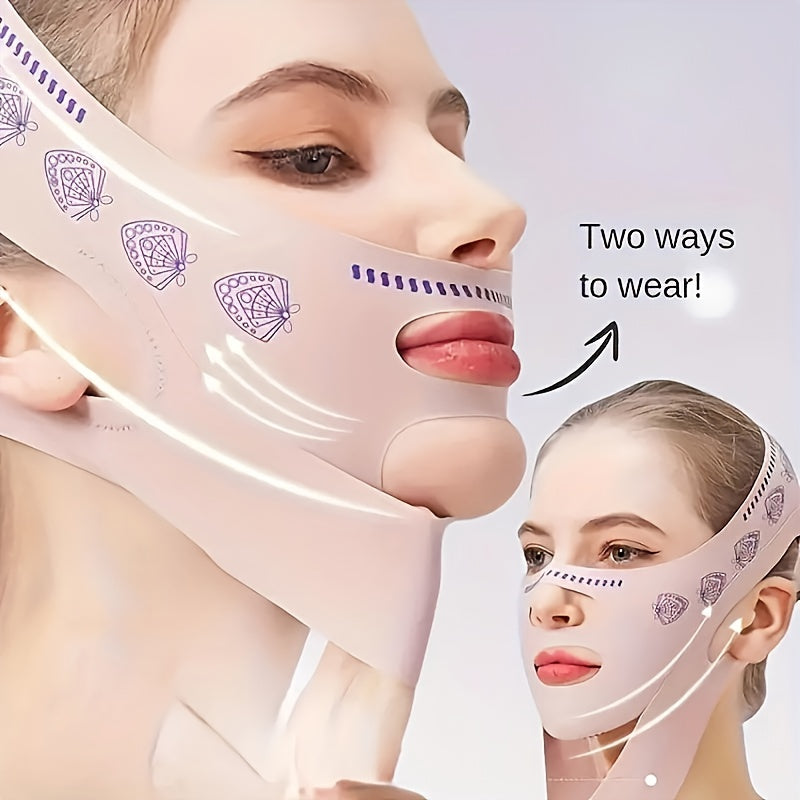 "Silicone V-Line Lift Mask - Ayollar va Erkaklar uchun Qayta Ishlatiladigan Yuzni Toraytiruvchi Kamar - Quloq Kamar Yuzni Ko'tarish Kamar, Hidi Yo'q, Quvvat Talab Qilmaydi"