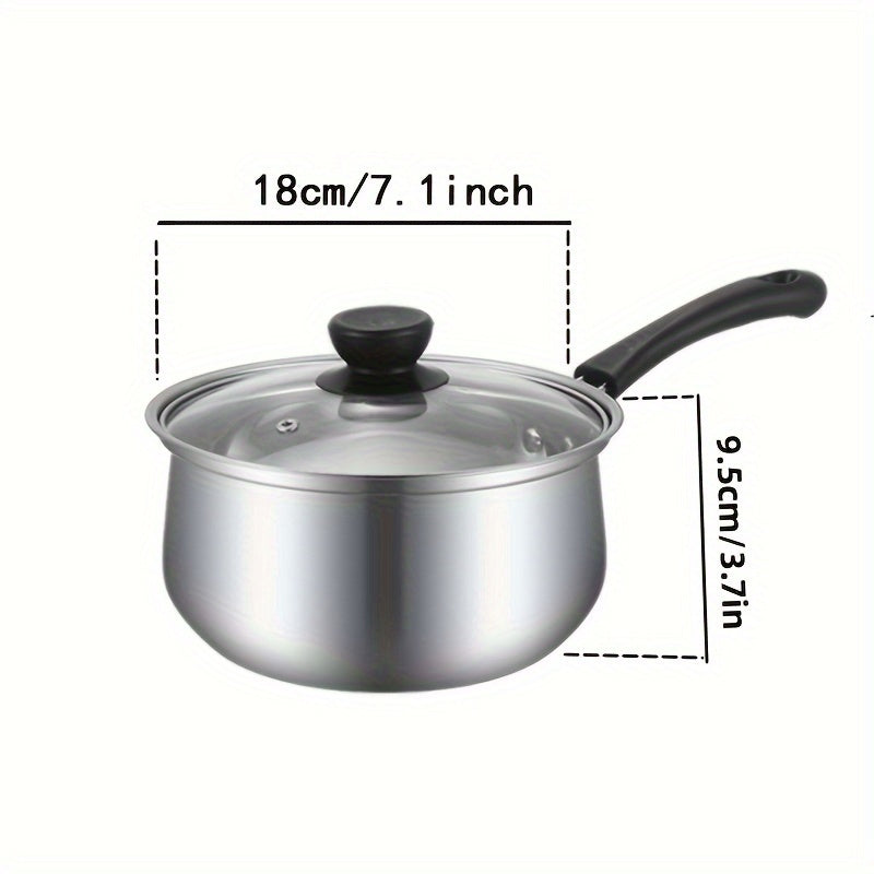 304 Stainless Steel Soup Pot with Thickened Bottom for Induction Cooking