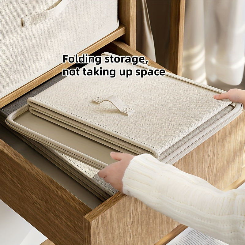 Oxford Cloth Storage Box with Lock Collapsible Clothes Organizer Under-Bed Wardrobe Partition