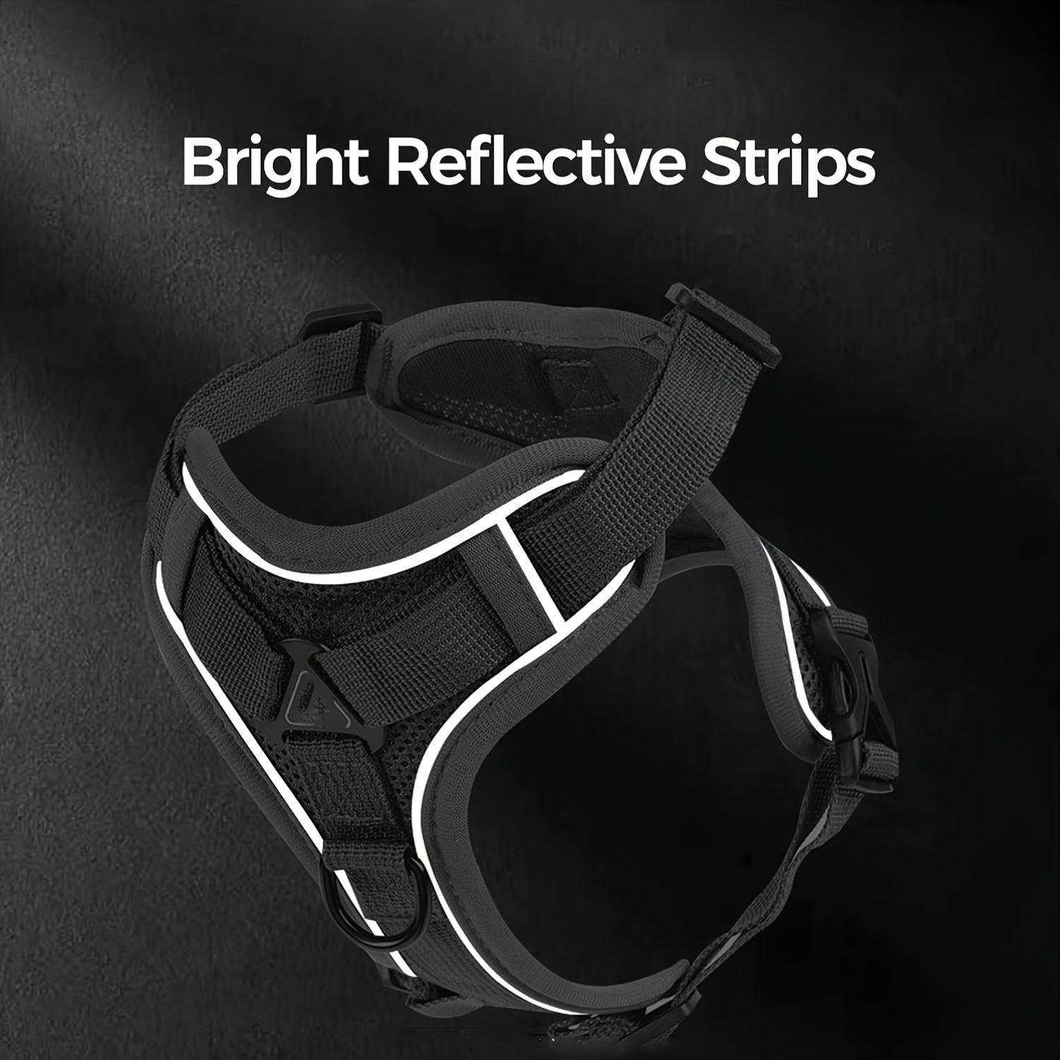 Extra Large Striped Tactical Cat Harness with Quick-Release Buckles and Polyester Material