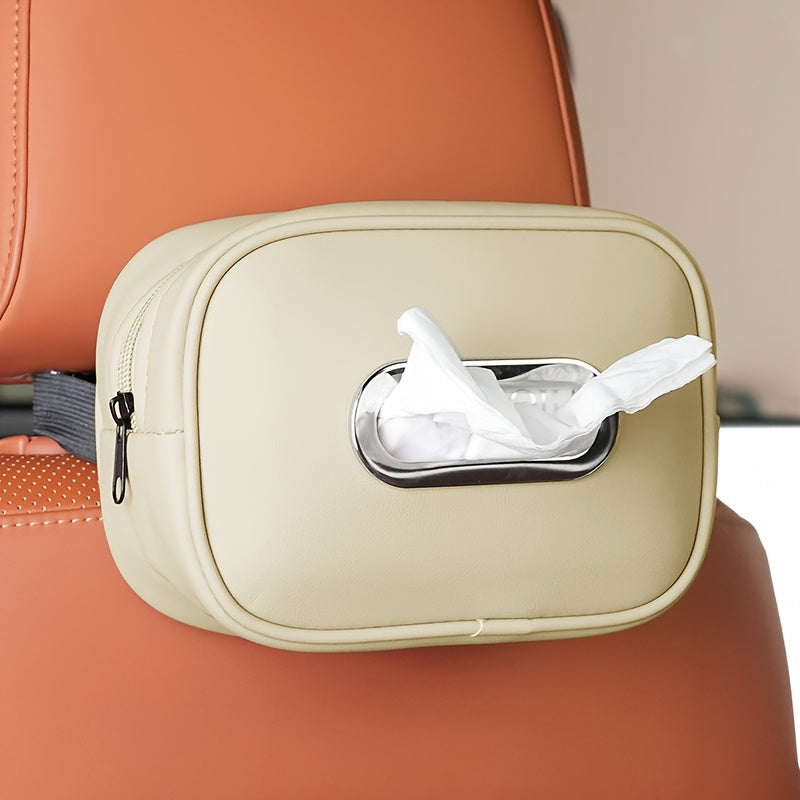 Porta pañuelos colgante para accesorios de interior del coche, dispensador de servilletas negro