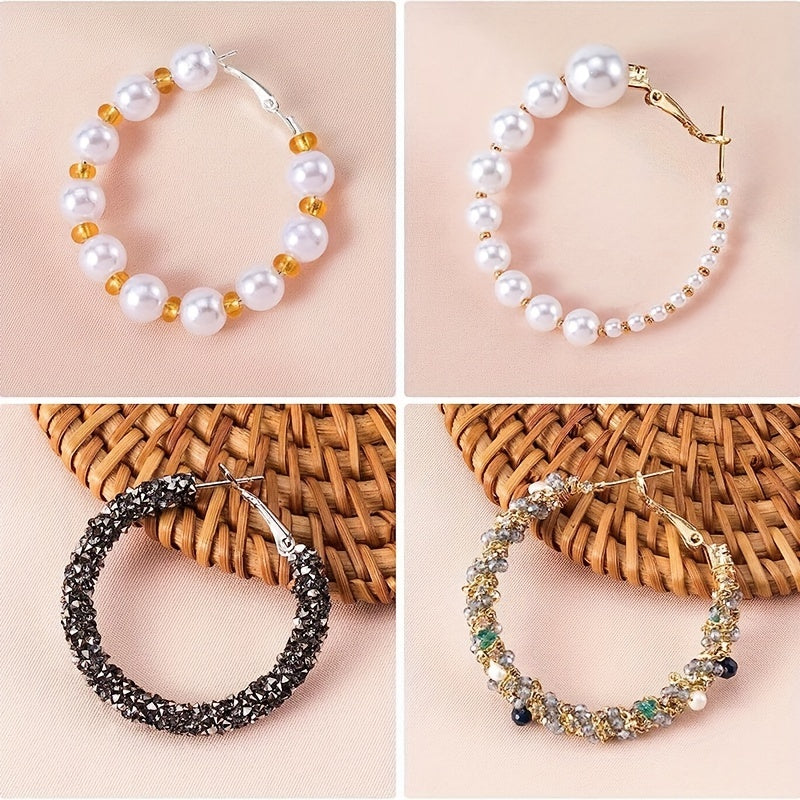 Set of Silver and Gold Plated Ferric Earring Hoops for DIY Jewelry Making