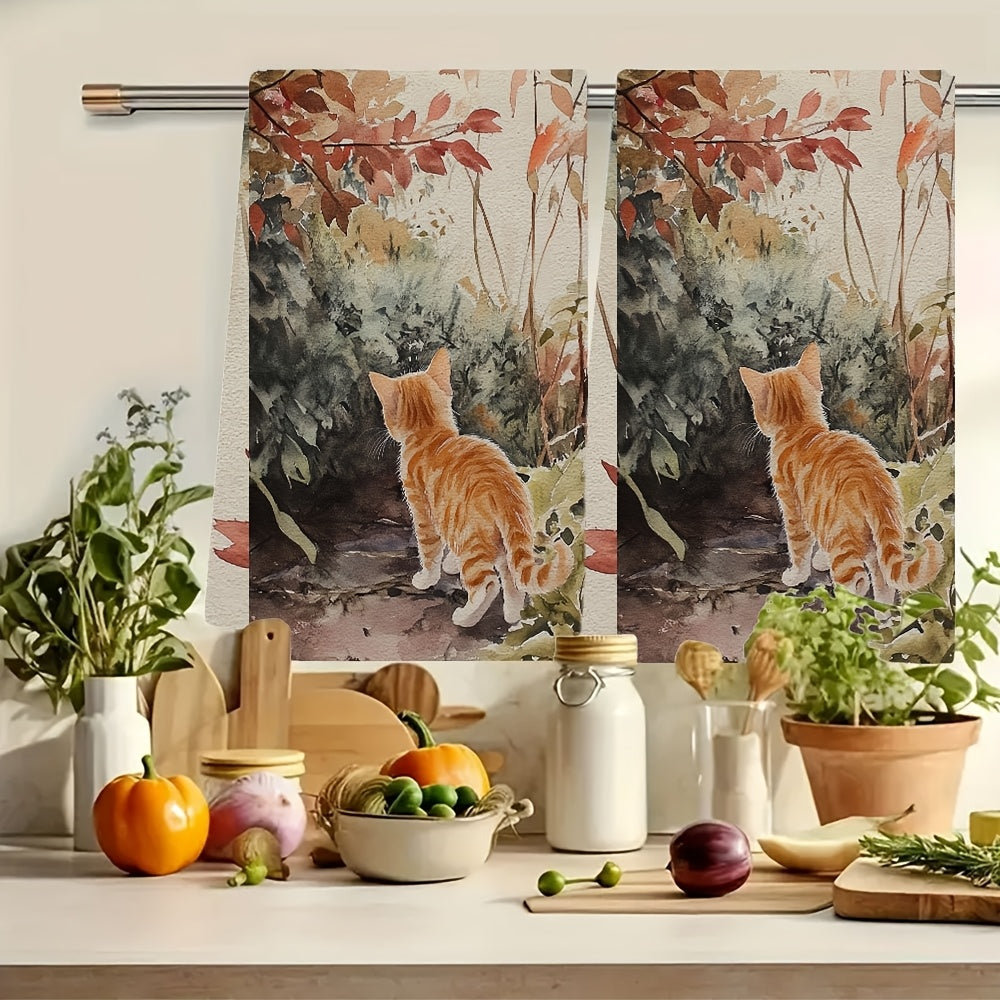 Set of 2 Ultra Soft Kitchen Towels 40x60cm Absorbent Dish Hand Towels