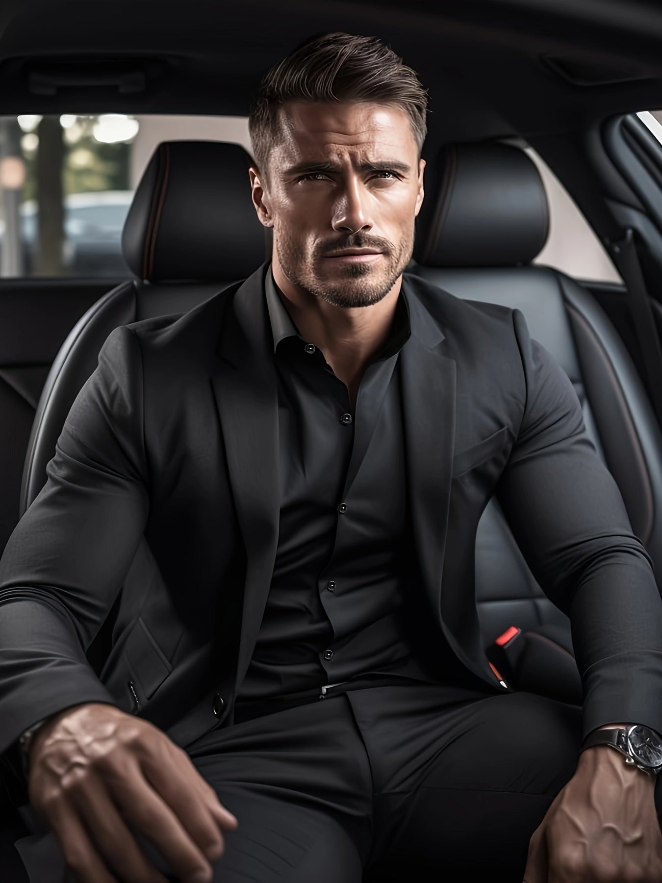 Erkaklar uchun paxta aralash uzun qo'lqopli yengli ko'ylak, biznes/rasmiy tadbirlar uchun, tor kesim.