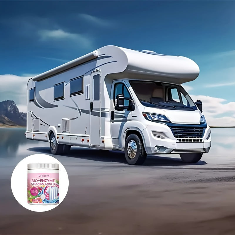 20-упаковка таблеток для удаления пятен на биоземзах для использования в автодомах и дома, устраняет пятна и запахи, сохраняя ткани свежими.