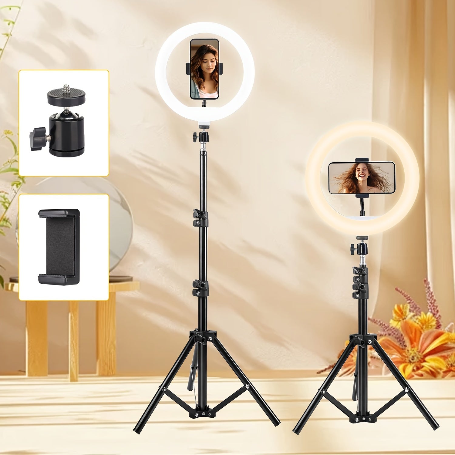 10-Inch USB Powered Selfie Ring Light with 43-Inch Tripod for Video and Live Streaming