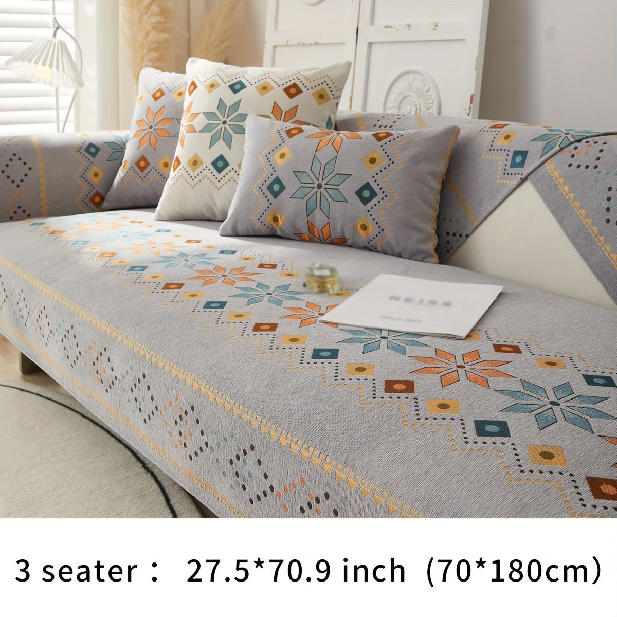 Chenille Sofa Slipcover Protects Furniture for Home and Office Decor