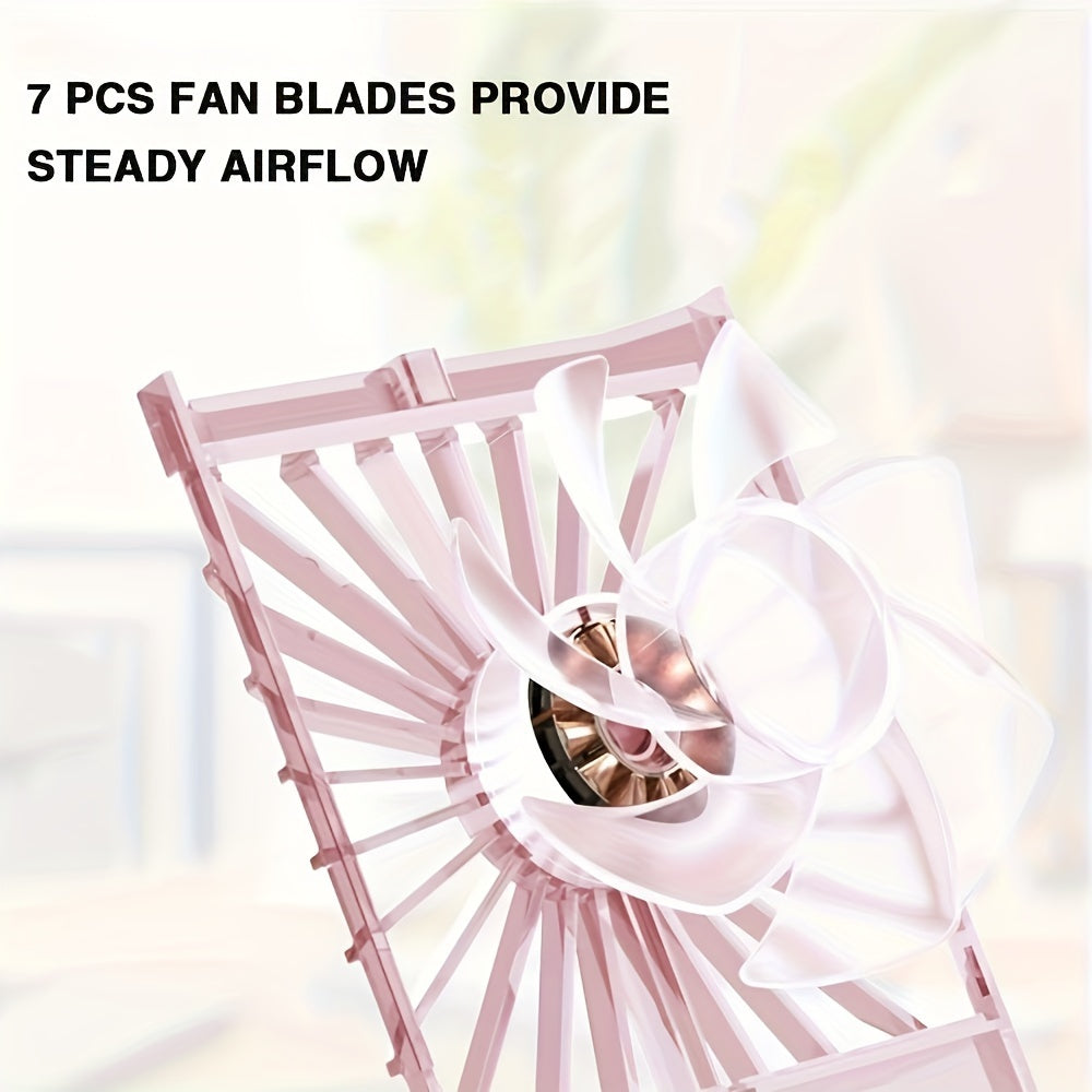 Rechargeable Personal Fan with Fragrance Pad, 3 Speeds, Portable, USB Charge