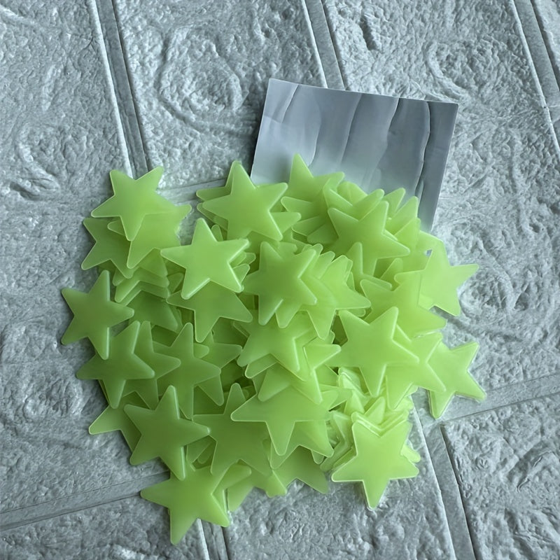 Glitter Star Wall Stickers for Kids and Teens Self-Adhesive Space Decor for Bedroom and Living Room