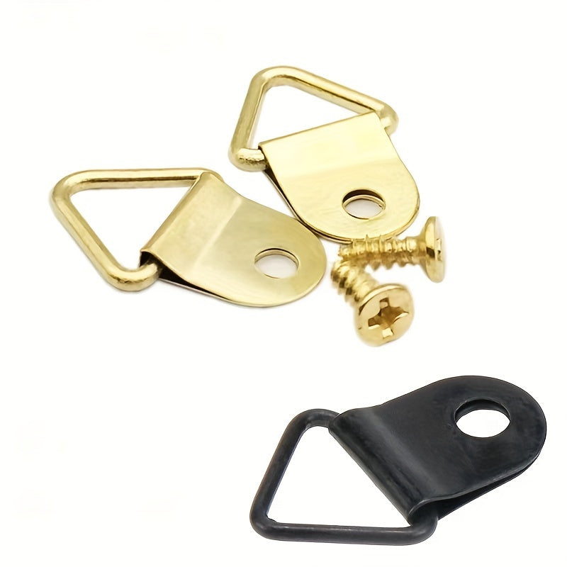 30/80pcs Gold Triangular Wall Hooks for Picture Frames and Art Display