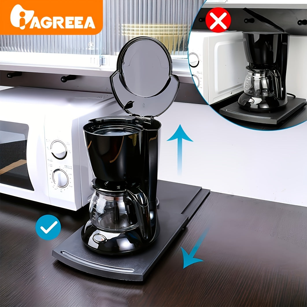 Plastic Non-Slip Coffee Maker Slide Tray with Wheels for Kitchen Appliances