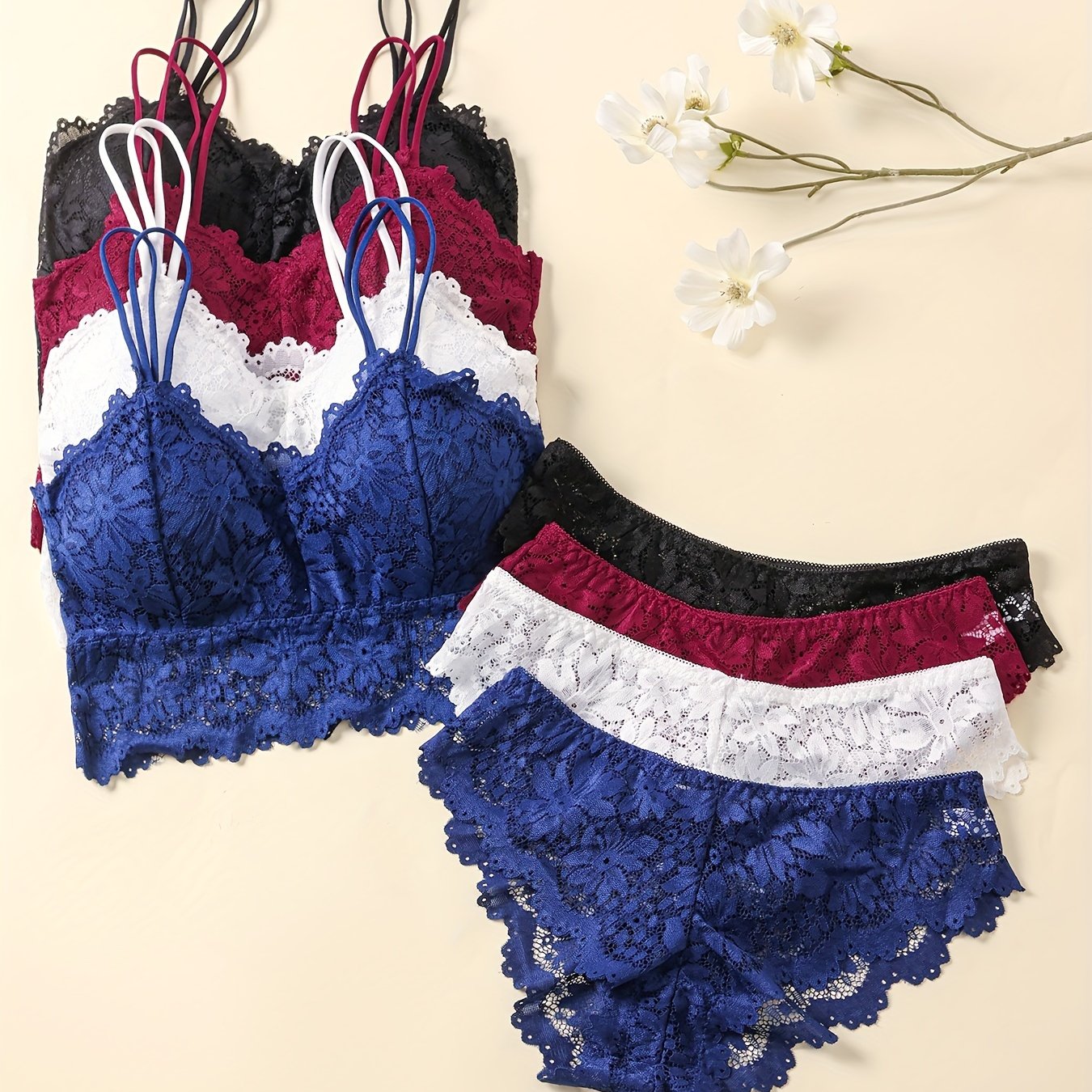 Women's Four-Color Underwear and Panty Set for Women