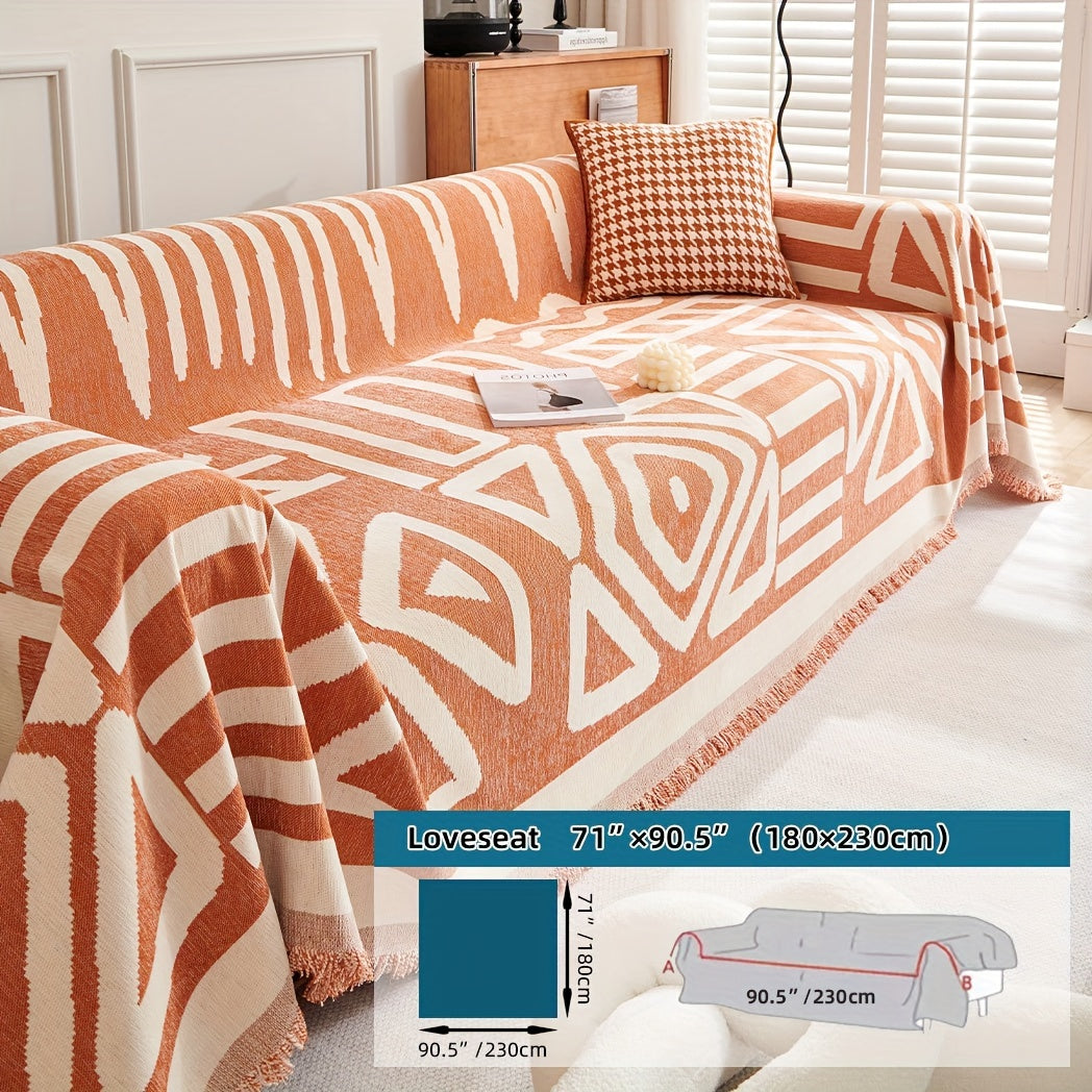 Boho Style Sofa Cover for Living Room Anti-Scratch Non-Slip Protector