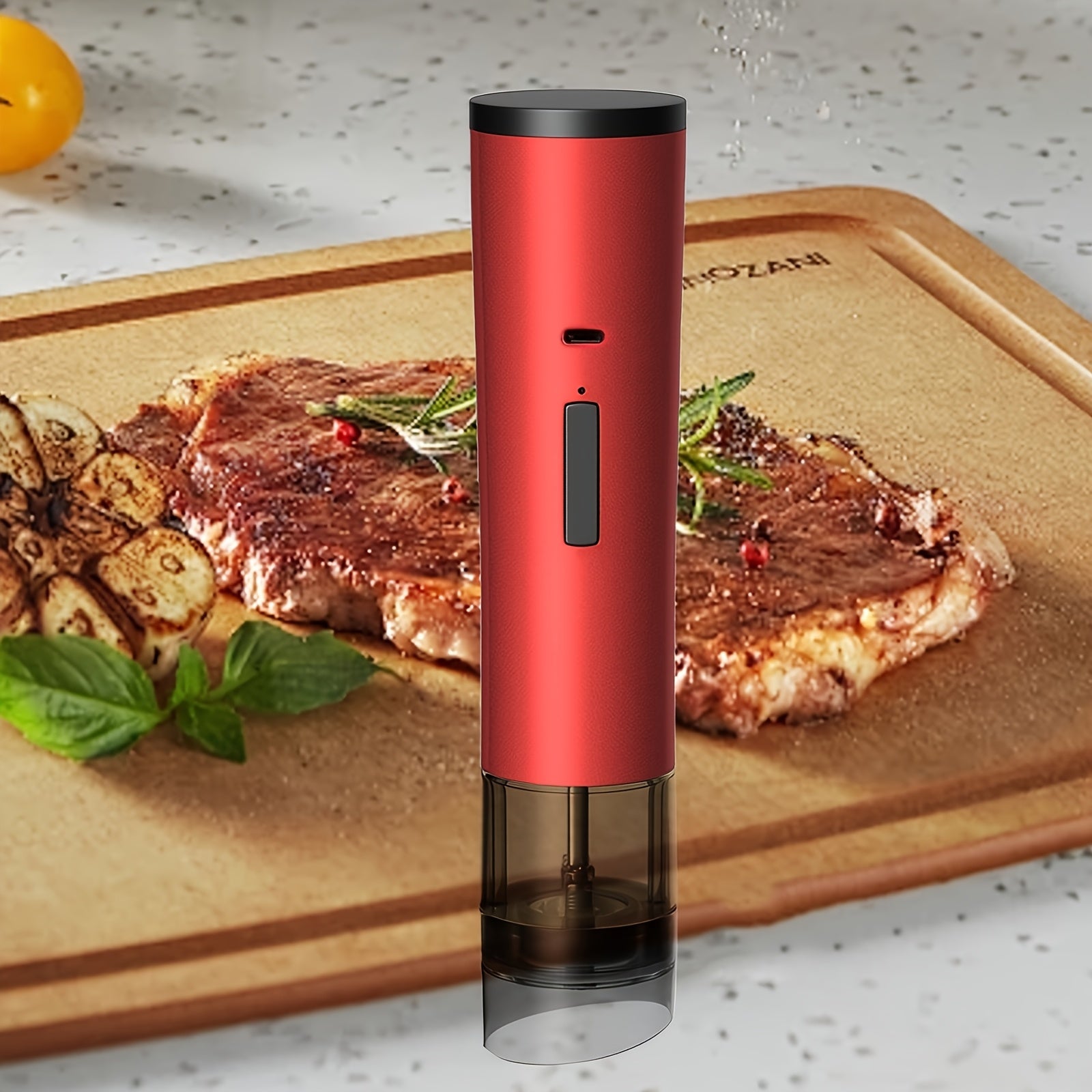 Red Electric Spice Grinder Rechargeable Portable Salt Pepper Sugar Mill