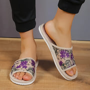 Women's Floral Slip-On Sandals with EVA Sole Lightweight Casual Shoes
