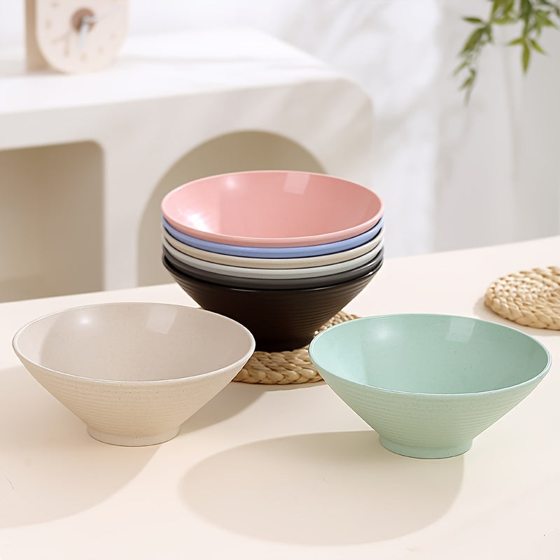 Set of 4 Durable 8-Inch Noodle Bowls 35oz Microwave Safe Dishwasher Safe Multi-Color