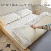 Waterproof TPU Fitted Sheet Thickened Quilted Breathable Soft and Comfortable Square Color