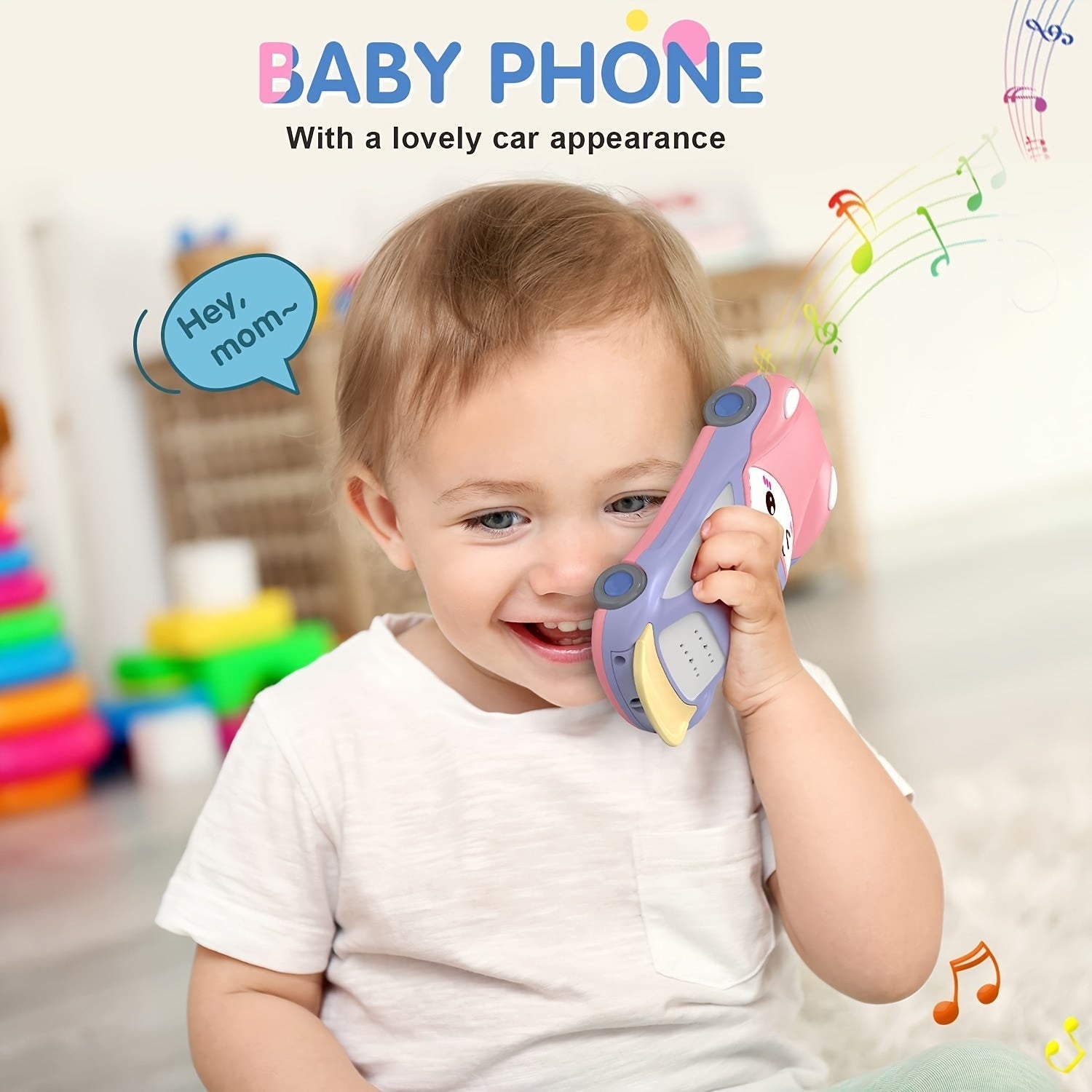 Baby Toy Phone with Music Lights Projector Educational Activities for Infants