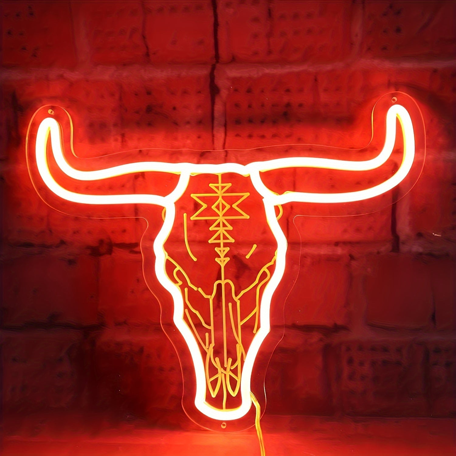 Texas Western Bull Skull LED Neon Sign for Bedroom Man Cave Game Room