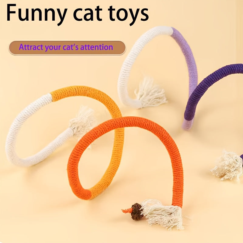 Rang-barang elektrsiz mushuk o'yinchoq ipi, chaynash va o'ynash uchun, chidamli, zerikishni yengillashtiruvchi