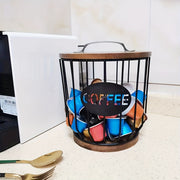 Estante de almacenamiento para cápsulas de café Black Metal, organizador de cocina, cesta