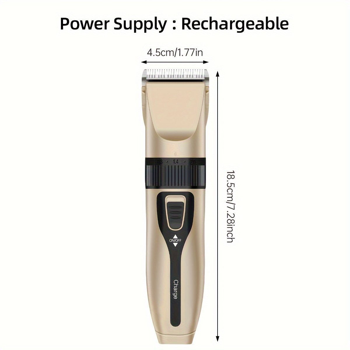 Rechargeable Electric Pet Hair Trimmer for Dogs and Cats with USB Charging and Guide Combs