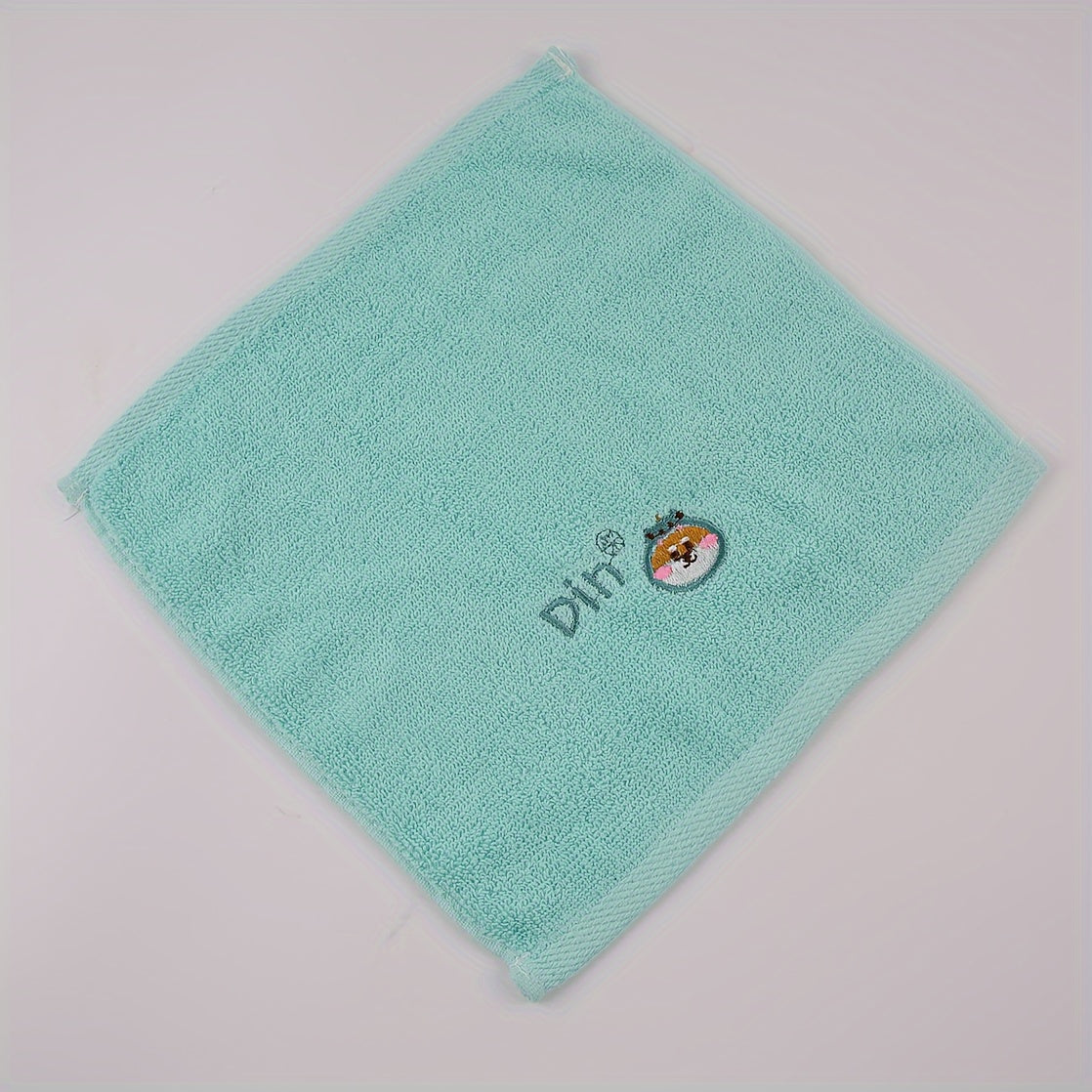 Cotton Blend Washcloths with Cartoon Animal Embroidery 25x25cm Set of 3