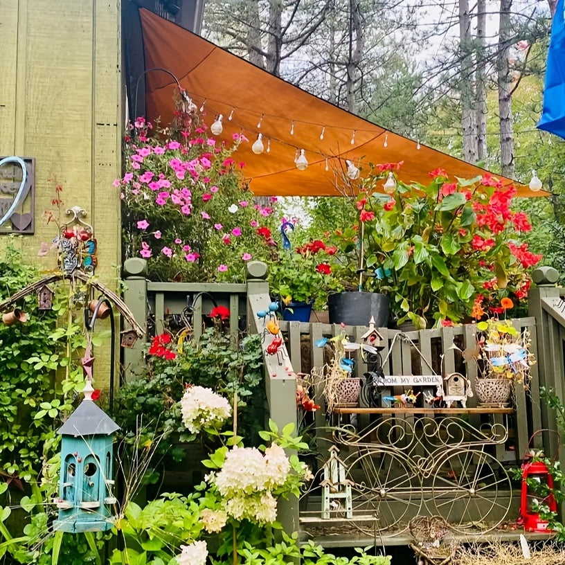 Outdoor Triangle Canopy Sunshade for Terrace Garden Yard Deck Foldable Rain Sun Protection