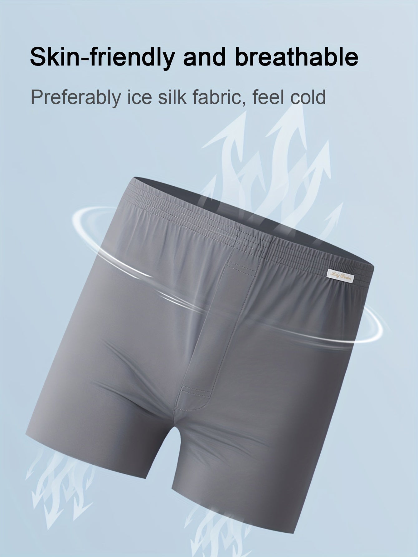 Men's Boxer Shorts Set of 3 Breathable Seamless Loose Fit Polyester Elastane Summer Sports Casual Green Orange Blue