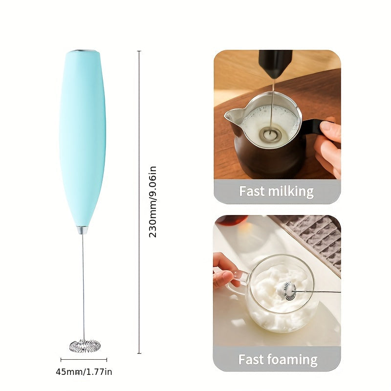 Portable Stainless Steel Electric Milk Frother Egg Beater 2-Speed Handheld Whisk