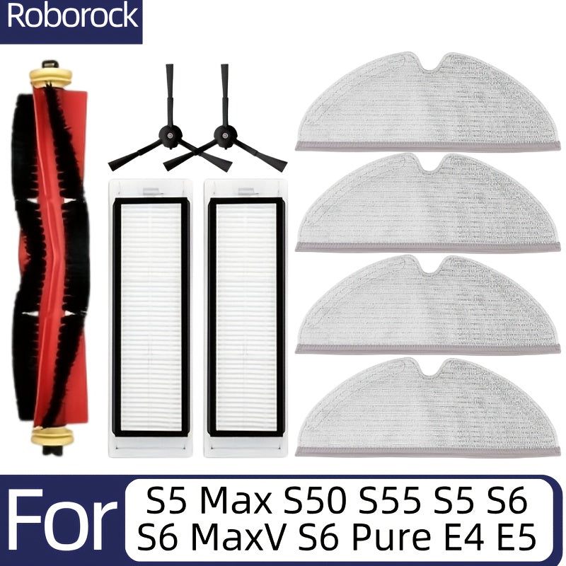 Robot Vacuum Side Brush and Mop Filter Replacement Pack for Roborock S5 Max S6 MaxV E4