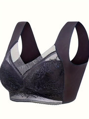 Women's Seamless One-Piece Bra with No Rims, Back Support, and Breast Binding