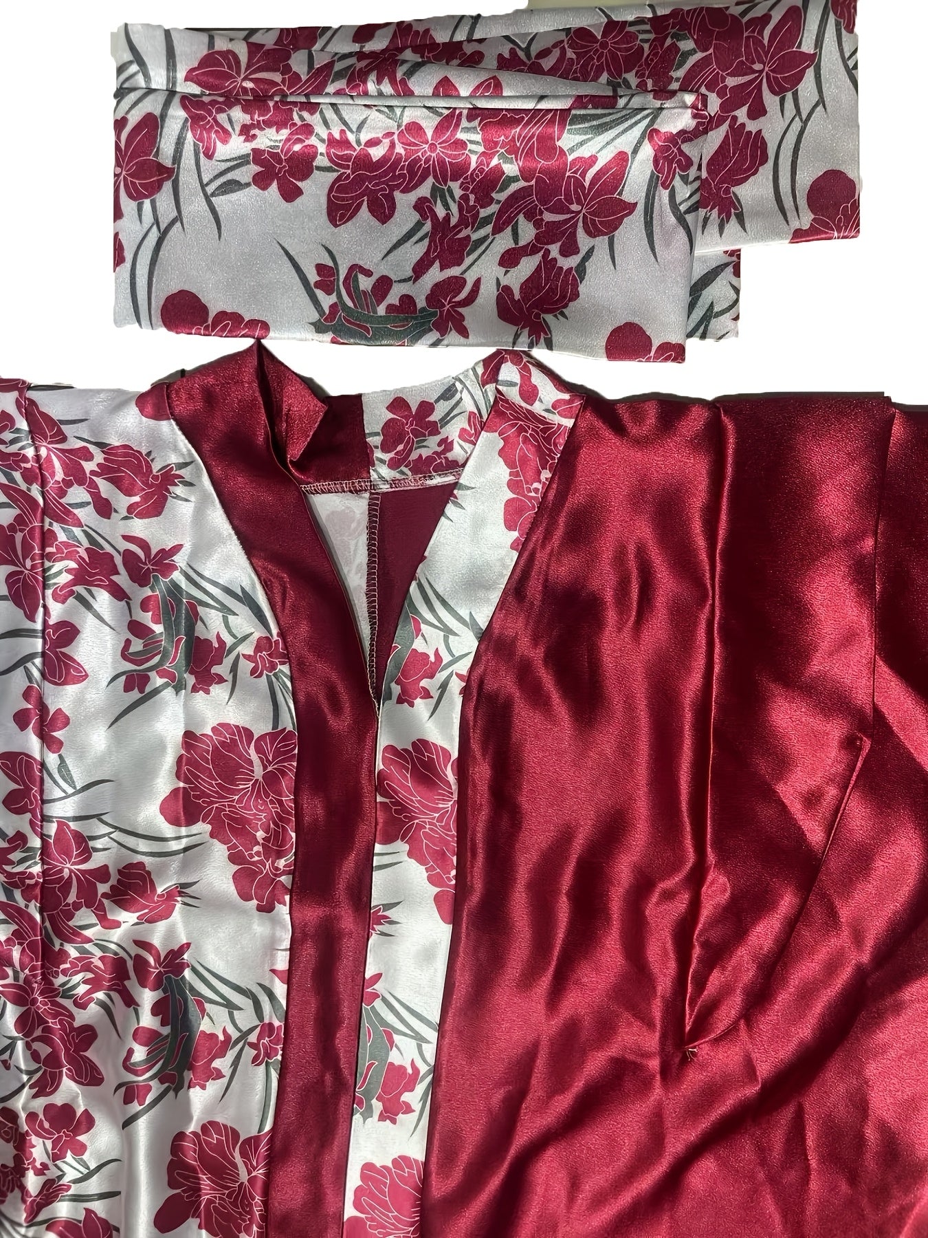 Women's Floral Print Turkish Kaftan Dress V-Neck Loose Fit All-Season