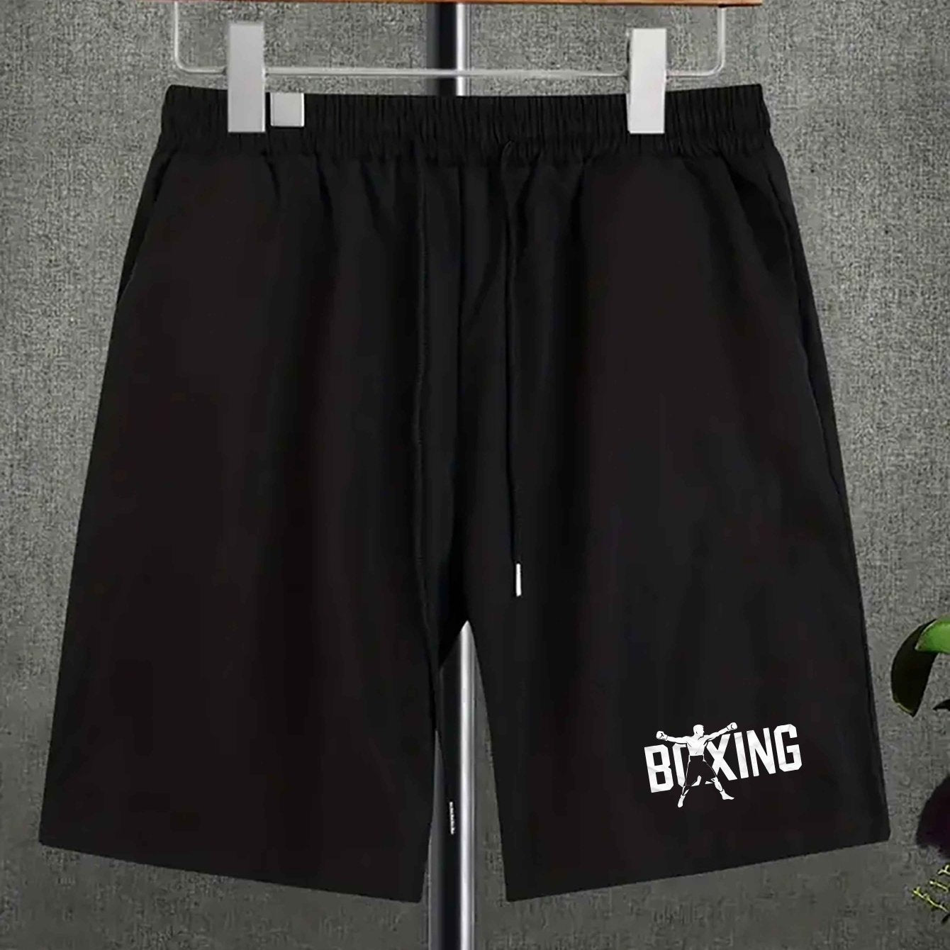 Big & Tall Casual Boxing Shorts Polyester Woven Regular Fit with Pockets