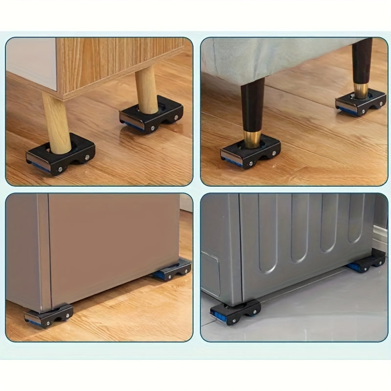 4Pcs Stainless Steel Appliance Mats Non-Slip Shock-Absorbing For Refrigerators