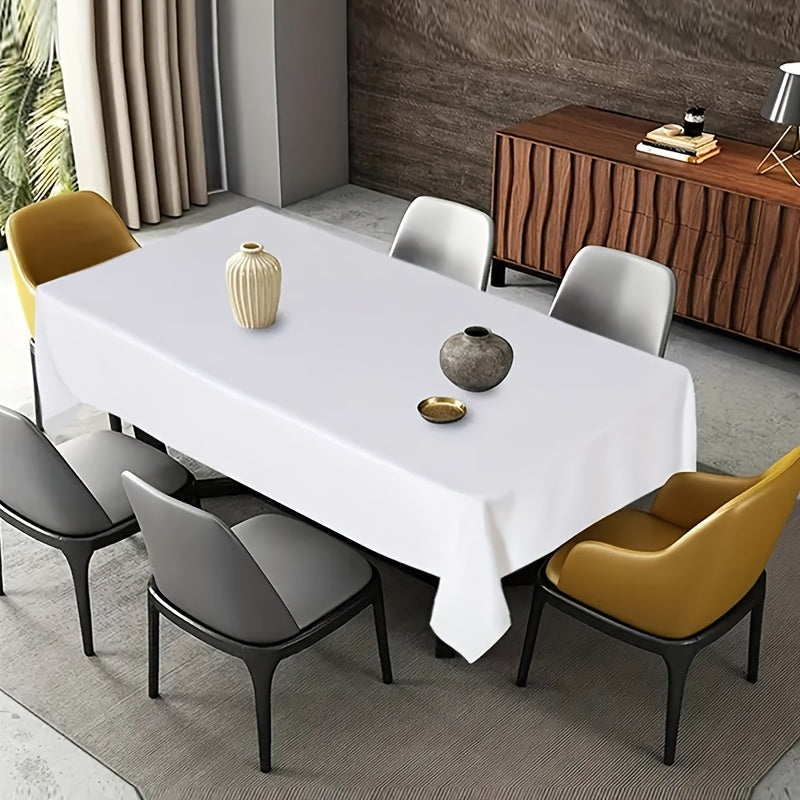 Solid Color Disposable PE Tablecloth 137cm x 188cm for Parties Weddings Indoor Outdoor