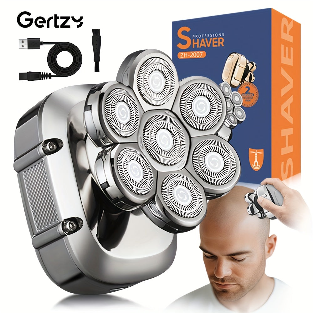 Afeitadora eléctrica con 7 hojas flotantes, recargable por USB, portátil, regalo