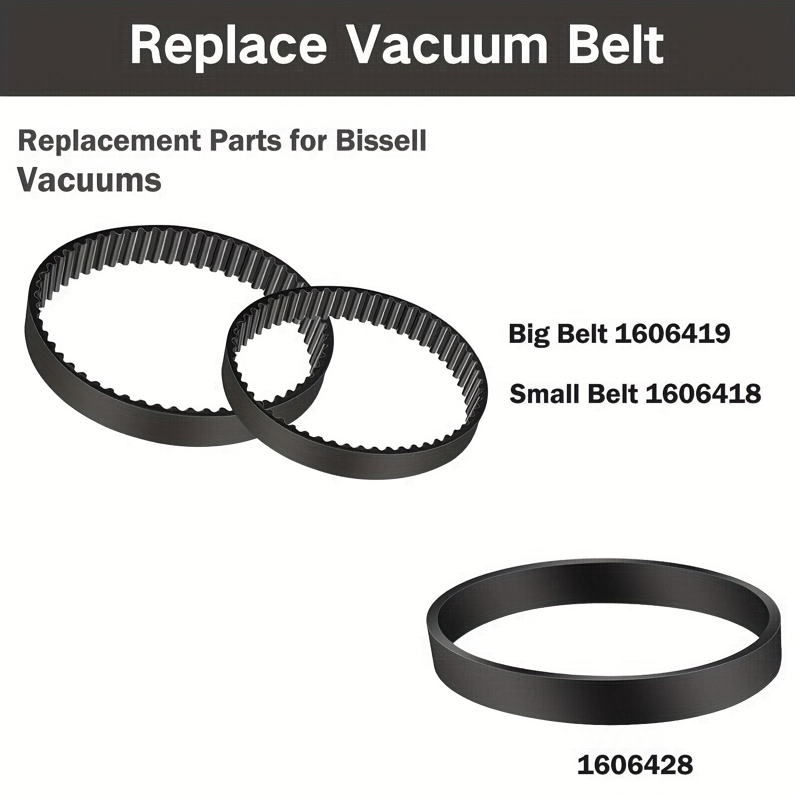 Set of 3 Replacement Belts for Carpet Cleaners Compatible with 1548 1551 1550 Series