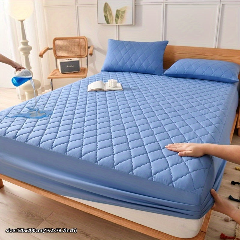 Waterproof Quilted Mattress Protector Cover Water-Resistant Machine Washable 80-85gsm Polyester Polyurethane