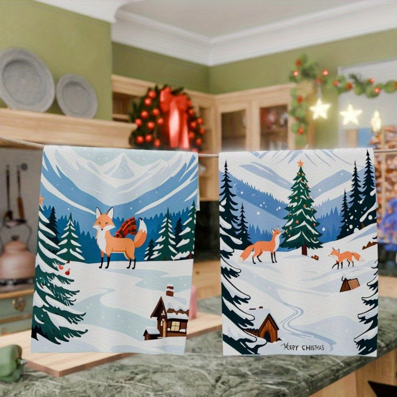 2 Pieces Winter Christmas Snowflake Snow Elk Wall Decor 18x66 cm