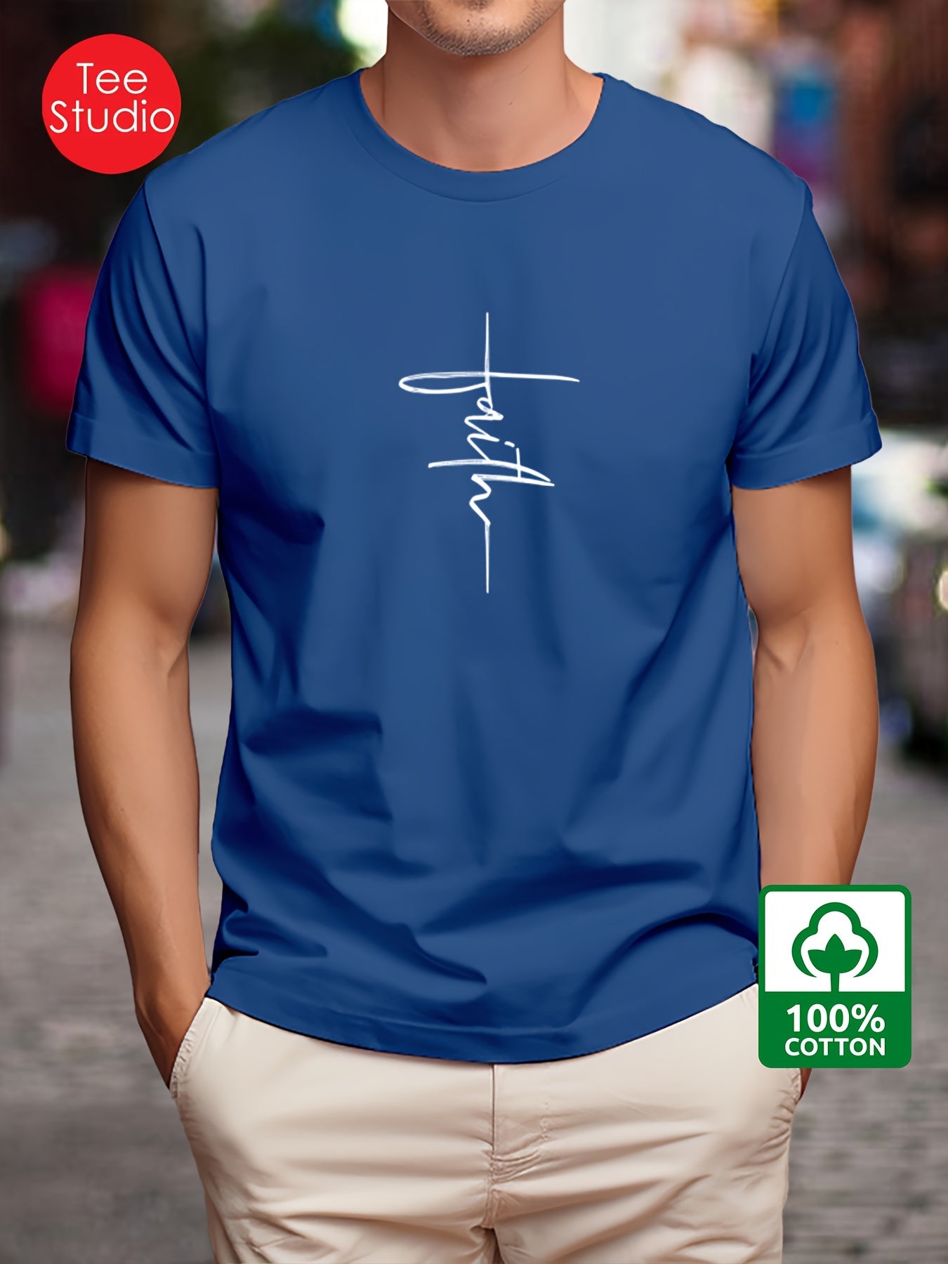 Men's Cotton Graphic Print T-Shirt Short Sleeve Crew Neck Casual Summer Outdoor