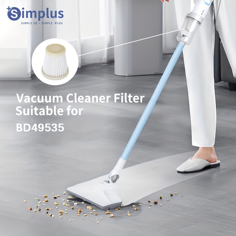 Simplus yuviladigan changyutgich filtri, BD49535 modellari bilan mos keladi, oson o'rnatish, mustahkam plastik material, batareya talab qilinmaydi.