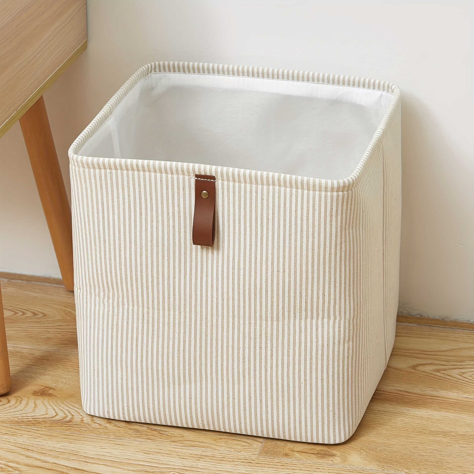 Foldable Cotton Linen Storage Box for Clothes Toys Underwear Square Laundry Basket