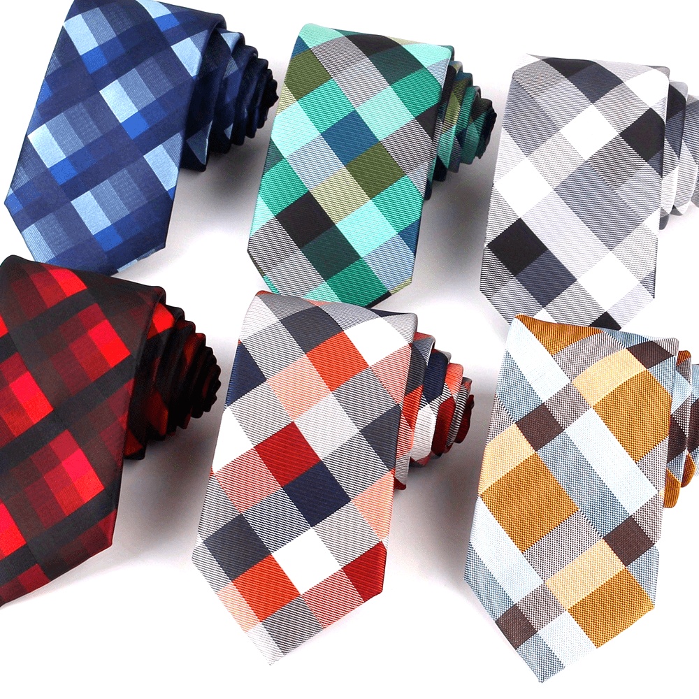 Men's Plaid Jacquard Necktie Polyester Woven Formal Wedding Tie