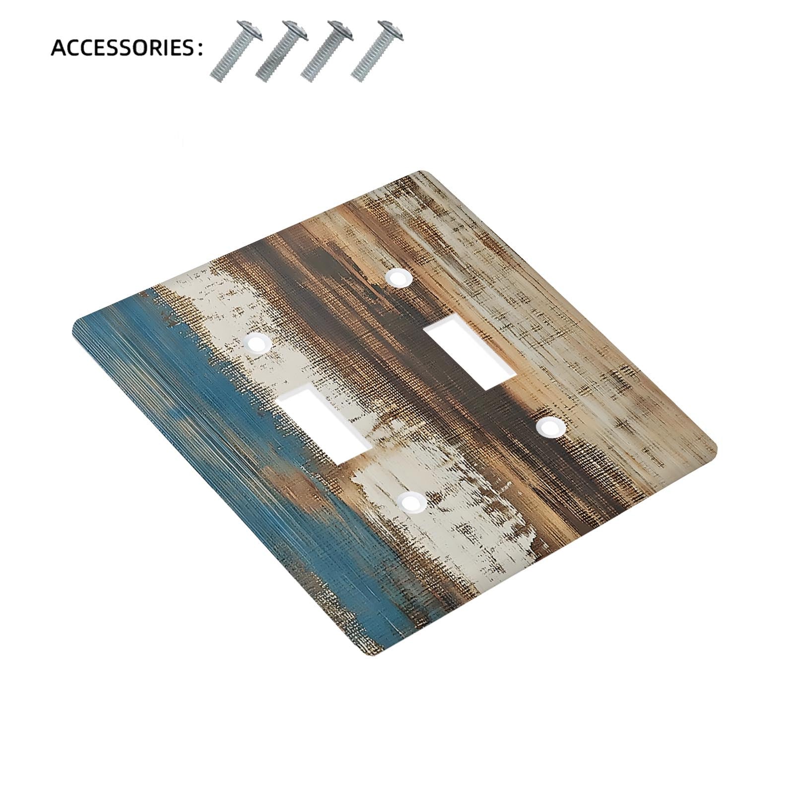 Wood Wall Switch Cover for Rustic Bedroom Decor Brown