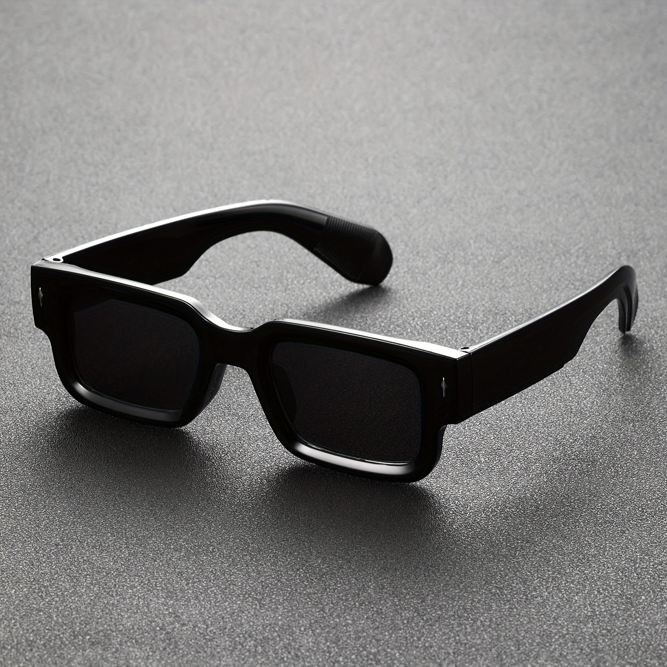 Men's Square Casual Glasses for Daily Wear Black Plastic
