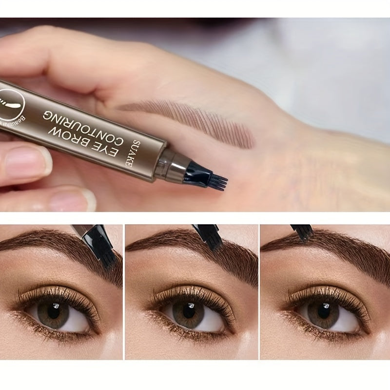 Lápiz de cejas líquido 3D impermeable para mujer - Duradero, a prueba de manchas
