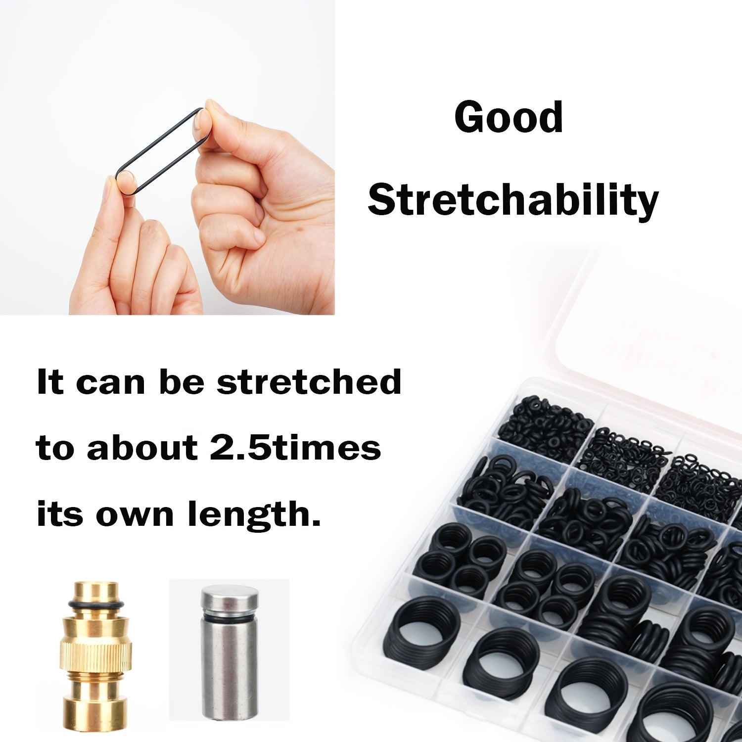 990pcs Nitrile Rubber O-Ring Kits 70A Hardness for High-Pressure Sealing