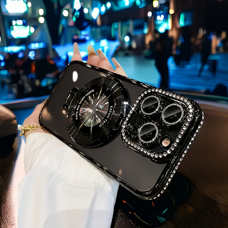 Magnetic Invisible Phone Case for iPhone 11-16 with Lens Protection and Stand